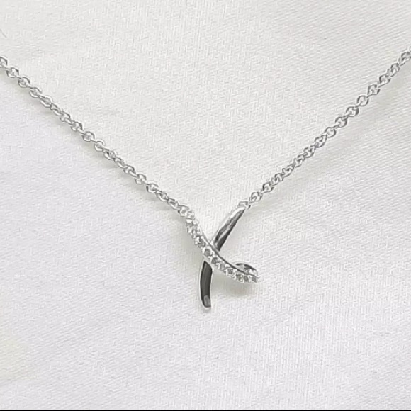 ❌❌❌SOLD❌❌❌ .22 CTW GENUINE DIAMOND HUGS (X) NECKLA - Picture 2 of 10